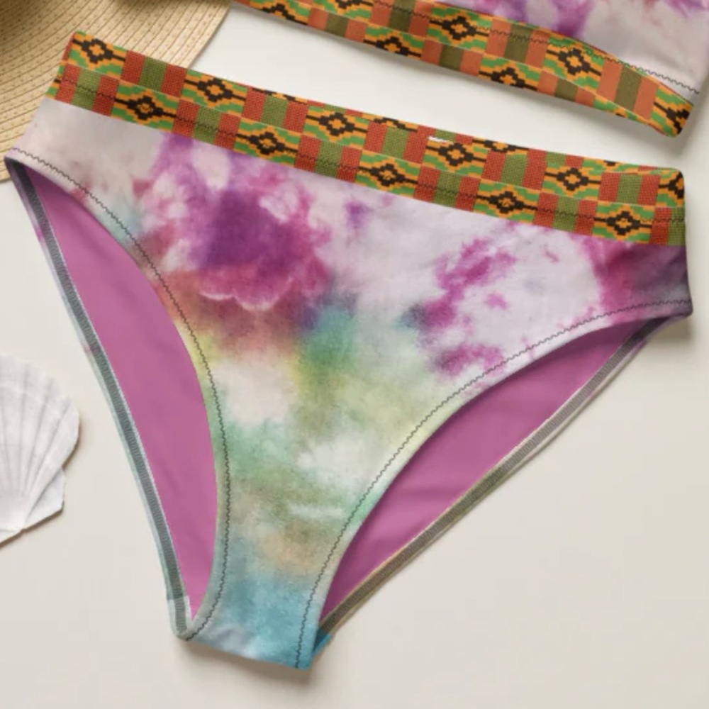 RUVAAFRICWEAR high waisted recycled material bikini bottom